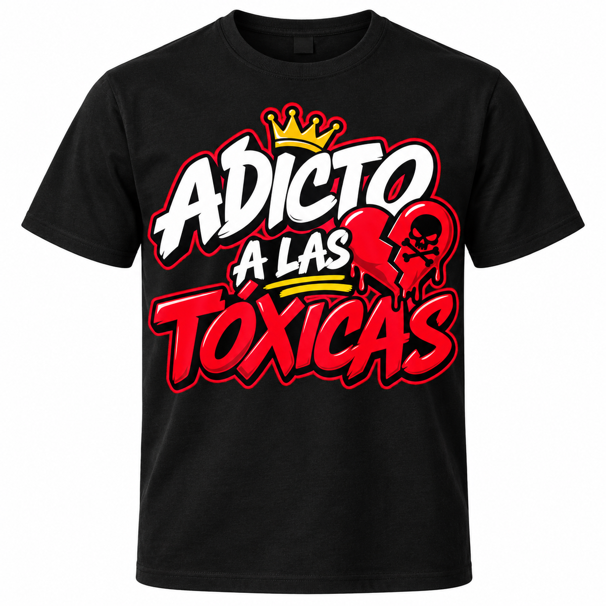Adicto a las Tóxicas black T-shirt mockup